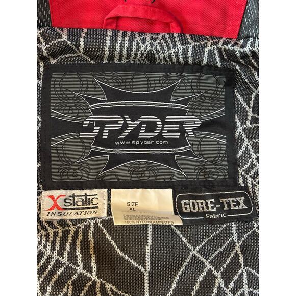 NEW Spyder Red Black X Static Insulation GORE-TEX Fabric Hooded Ski Coat Mens XL - Picture 11 of 16